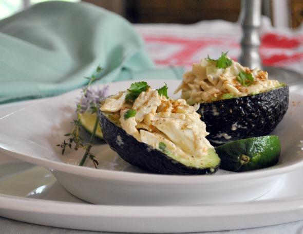 Crab Salad in Avocado Halves. Photo by Andi of Longmeadow Farm