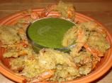 Peruvian Quinoa Shrimp Chicharrones With Green Aji Sauce
