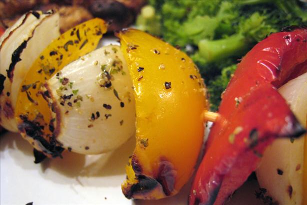 Grilled Veggie Kabobs. Photo by yogiclarebear