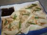 Pork Ravioli With Lime and Malt Vinegar Dipping Sauce. Recipe by Karen's Krazy Kitchen