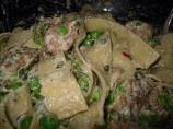 Tagliatelle With Smashed Peas, Sausage, and Ricotta Cheese-Giada. Photo by Oliver & Fischer's Mommy