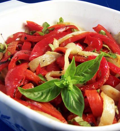 Roasted Peppers With Basil. Photo by PaulaG