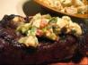 Vaquero Steaks With Pepper Relish and Goat Cheese