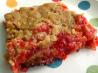 Strawberry Rhubarb White Chocolate Crisp. Recipe by Holly Harwig