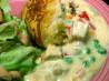 Creamed Chicken and Biscuits. Recipe by Cat Berner
