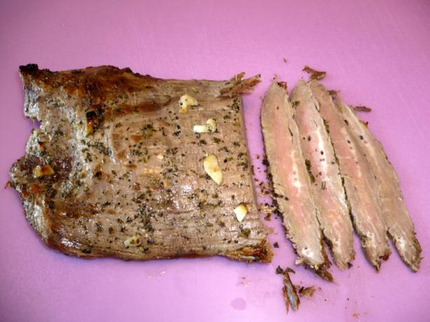London Broil ( Broiled Flank Steak). Photo by JRH
