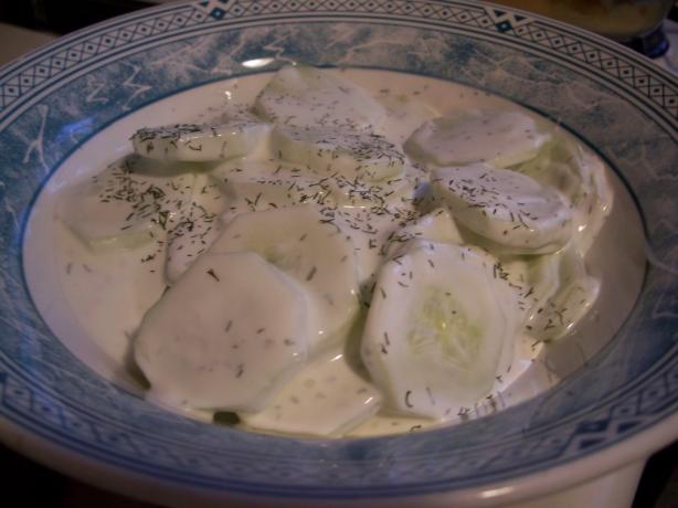 Polish Cucumber and Sour Cream Salad. Photo by lauralie41