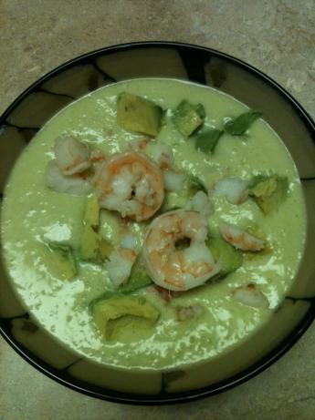 Chilled Cucumber, Avocado and Shrimp Soup. Photo by italiann