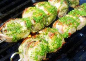 Bacon-Wrapped Pork Medallions With Electric Chimichurri Sauce. Photo by jpknight22