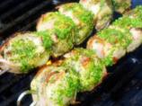 Bacon-Wrapped Pork Medallions With Electric Chimichurri Sauce