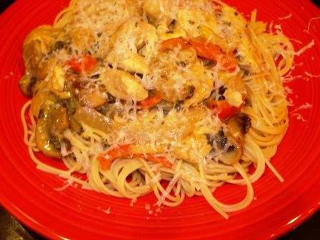 Chicken Piccata Pasta. Photo by Sherri at the Beach