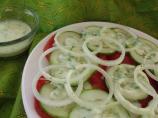 Tomato Cucumber Salad With Lemon Yogurt Dressing