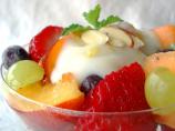 Lemon Yogurt Cheese over Summer Fruit