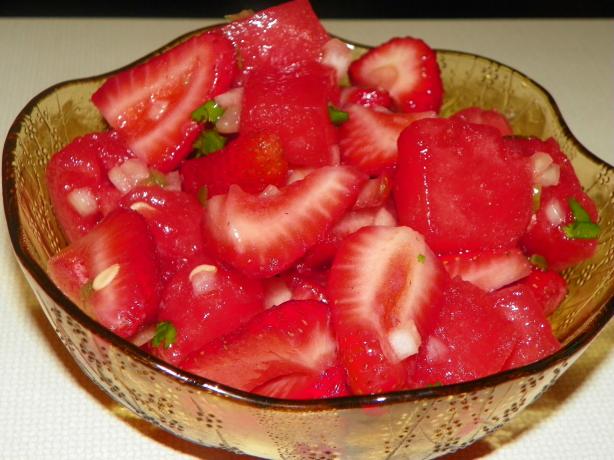 Watermelon, Strawberry and Chile Salad. Photo by Baby Kato