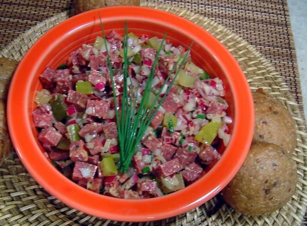 Bavarian Wurst Salad. Photo by Sue Lau