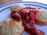 Zucchini Cakes With Mushroom Ragout