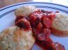 Zucchini Cakes With Mushroom Ragout. Recipe by TasteTester