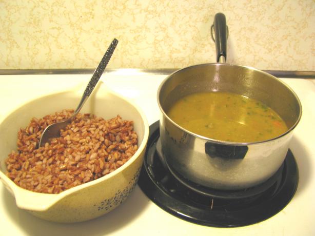 Lentil Soup With Red Yeast Rice. Photo by Healthy Debbie