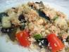 Roasted Vegetable Couscous With Hummus. Recipe by Annacia