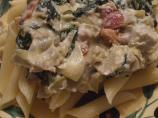 Artichoke Spinach Sauce for Pasta. Photo by Picholine