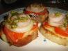 Shrimp-Onion Crostini With Almond-Parsley Pesto
