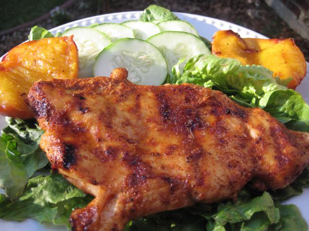 Grilled fruity balsamic chicken with cilantro salad.. Photo by gailanng