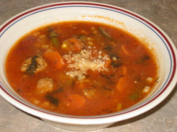 Kittencal's Mini Meatball Minestrone Soup. Photo by FrenchBunny