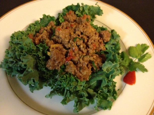 Laab - Thai Ground Beef Salad. Photo by veggielove