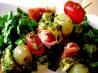 Appetizer Pesto Salad Kebabs