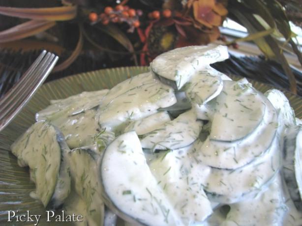 Fresh Creamy Dill Cucumber Salad. Photo by Picky Palate