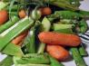 Roasted Asparagus, Baby Carrots, and Scallions. Recipe by KateL