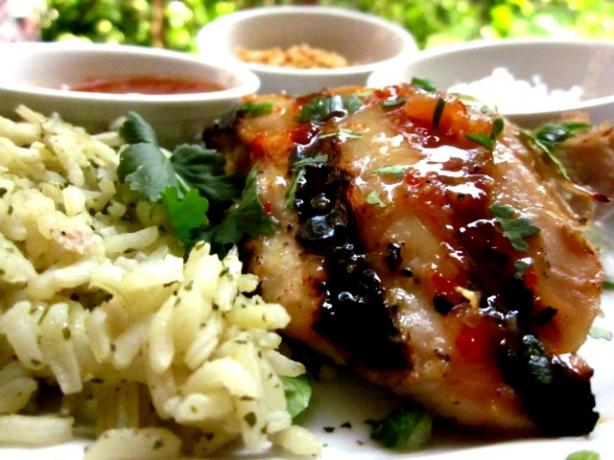 Thai Grilled Chicken With Honey-Chili Glaze. Photo by gailanng