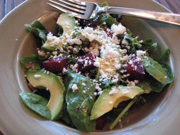 Beet, Avocado and Goat Cheese Salad. Photo by hollyfrolly