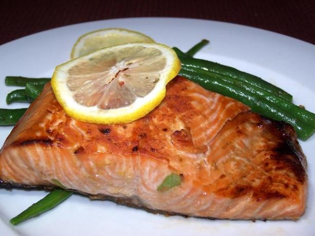 Honey Ginger Grilled Salmon, Swordfish or Mahi Mahi. Photo by **Jubes**