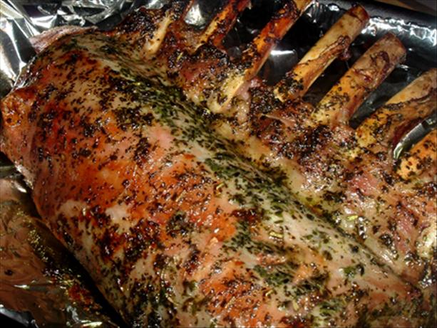 Rack of Lamb with Minted Pea Puree. Photo by Bergy
