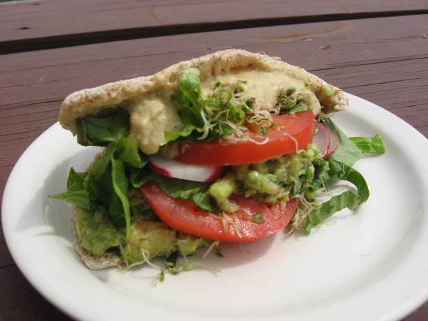 Avocado Hummus Pita. Photo by averybird