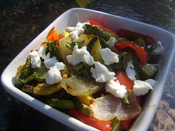 Grilled Vegetable Salad With Goat Cheese. Photo by LifeIsGood