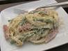 Creamy Ham and Asparagus Tagliatelle. Recipe by Sackville