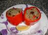Stuffed Red Bell Peppers With Rice, Pine Nuts and Currants. Recipe by Yaffa