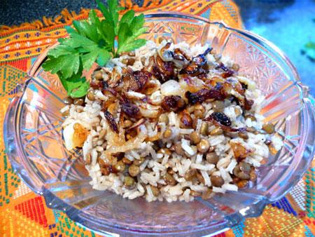 Mujadarah ("lentils With Rice") Middle East, Palestine. Photo by Mikekey