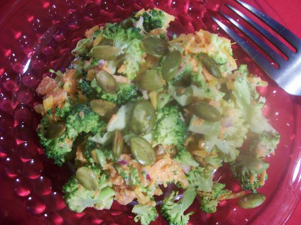 Broccoli Cheddar Salad With Toasted Pumpkin. Photo by Sharon123