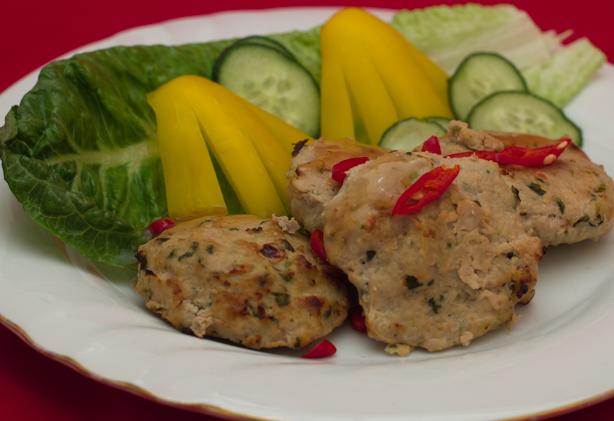 Baked Thai Chicken Cakes. Photo by Peter J
