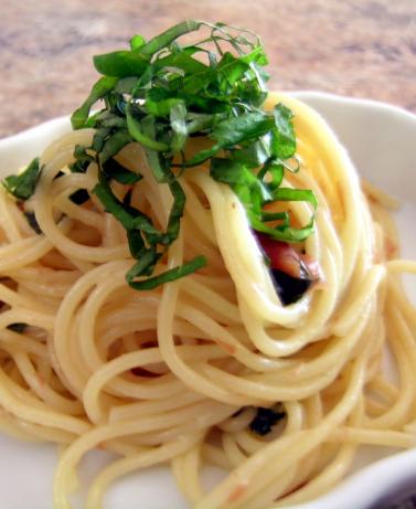Japanese Style Ume Shiso Pasta. Photo by Rinshinomori