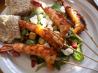 Grilled Shrimp Skewers With Spinach Salad. Recipe by SueVM