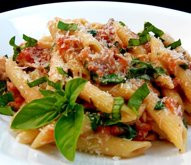 Creamy Tuna and Basil Penne. Photo by PaulaG