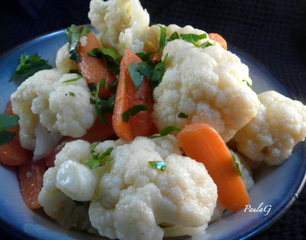 Cumin-Marinated Cauliflower and Carrot Salad. Photo by PaulaG