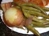 Emeril's Southern-Style Green Beans With Bacon and New Potatoes. Photo by Spongebob Chefpants