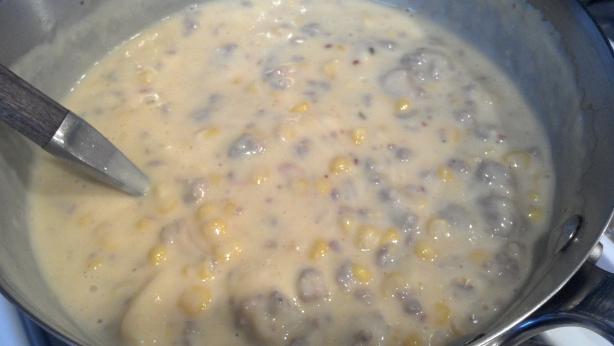 7 Ingredient Corn and Sausage Chowder. Photo by STK FD WIFE, A.TITUS
