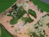 Poached Salmon With Ginger and Cilantro