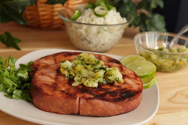 Grilled Ham Slice With Pineapple Salsa. Photo by CulinaryExplorer
